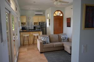 Il comprend un salon avec un canapé et une cuisine. dans l'établissement Casa Tanamera, à Boca Chica