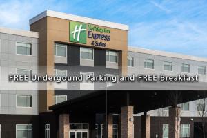 a hospital building with a free underground parking and free breakfast at Holiday Inn Express & Suites - West Edmonton-Mall Area, an IHG Hotel in Edmonton