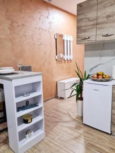 Kuchyň nebo kuchyňský kout v ubytování Stella Apartman Ruma