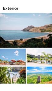 a collage of four pictures of a beach at 1BD 1BA PENTHOUSE 2X QUEEN in Nasugbu