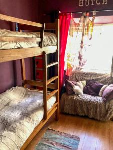 a room with two bunk beds and a window at Buddha Bee - 18 to 35 years only in Lagos