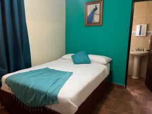 Katil atau katil-katil dalam bilik di HOTEL Ecológico BLUEROCK
