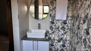 a bathroom with a sink and a mirror at The Chameleon in Centurion