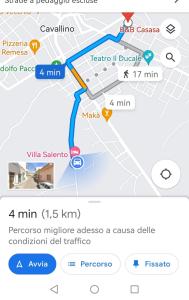 uma imagem de um mapa do Google de um metro em Casasalento em Cavallino di Lecce