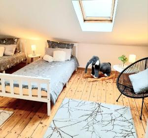 Postel nebo postele na pokoji v ubytování Parkside Appartement + 34 fotografií