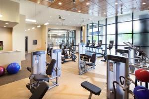 a gym with treadmills and cardio equipment in a building at Assembly Row 1BR w Gym WD nr Assembly T stop BOS-625 in Somerville