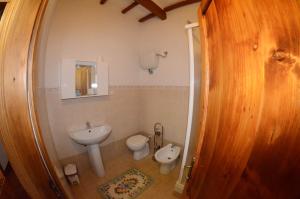 ein Bad mit einem WC und einem Waschbecken in der Unterkunft Agriturismo Santa Giuditta in Sovicille