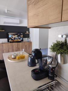 Kuchyň nebo kuchyňský kout v ubytování Mobile Home Limona