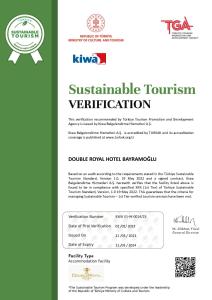 DOUBLE ROYAL HOTEL tanúsítványa, márkajelzése vagy díja