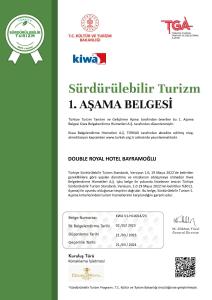 DOUBLE ROYAL HOTEL tanúsítványa, márkajelzése vagy díja