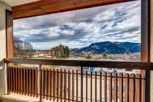 a balcony with a view of the mountains at Complex Silver Hills in Smolyan