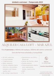 a flyer for a real estate agency with a house at Mar azul Loft in Mar Azul