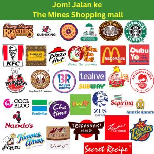 a collage of logos of different fast food restaurants at [HERITAGE 7] HOMESTAY Studio 4Pax, FREE WIFI in Seri Kembangan