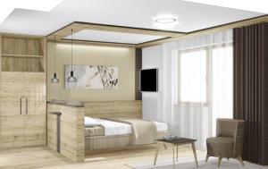 Postel nebo postele na pokoji v ubytování Hotel Garni Romantika