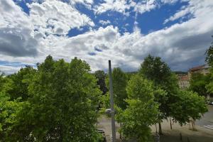 a group of trees and a pole with a cloudy sky at Appartement 5 chambres tous conforts - WIFI - TV in Saint-Étienne
