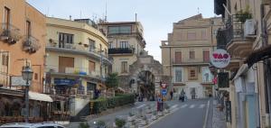 a view of a street in a city with buildings at Sicilia Bedda Taormina in Taormina