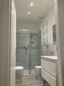 a bathroom with a shower and a toilet and a sink at BOITO36 in Campi Bisenzio