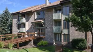 a large brick building with a wooden deck at Seven Springs 3 Bedroom Standard Condo with Private Deck condo in Champion