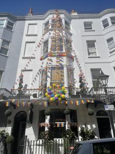 a christmas tree on the front of a building at The Twenty One in Brighton & Hove