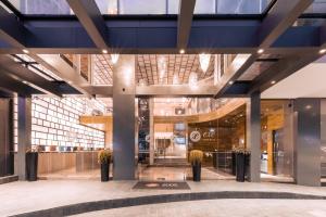 a view of a lobby of a building at Exe Oriental Panamá in Panama City