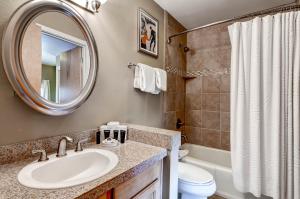 Un baño con lavabo, inodoro y espejo. en Plaza 1407, en Keystone 21 fotos más
