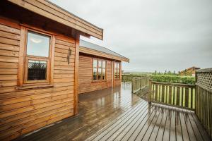Svalir eða verönd á Minniborgir Cabins