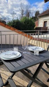 Balkón alebo terasa v ubytovaní Appart95 Saint-Brice CDG France
