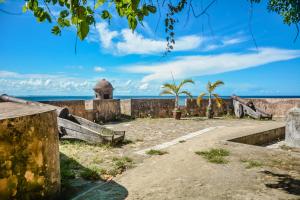 a view of the ocean from the fortress at Vila do Morro Pousada in Morro de São Paulo