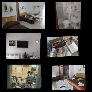 a collage of pictures of a living room at bed & breakfast Acquaviva di Vullo Vincenzo in Acquaviva Platani