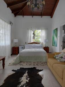 מיטה או מיטות בחדר ב-Selen's Apartment in Ti Rocher Micoud Saint Lucia