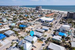 an aerial view of a city and the beach at Welcome to Ostego Beach Vacation Rental - 253 Ostego home in Fort Myers Beach