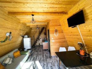 Cabana A-Frame Refugiu Montan TV 또는 엔터테인먼트 센터
