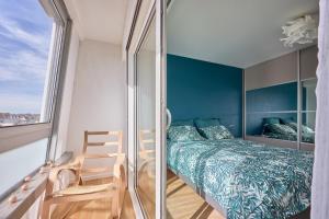 Posteľ alebo postele v izbe v ubytovaní Duplex Etoile de mer- T4 Vue mer