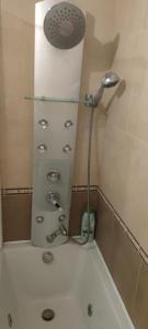 a shower with a shower head in a bathroom at apart paz in Torrevieja
