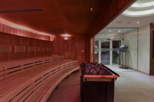 a row of benches in a gymnasium at Cresta Palace Celerina in Celerina