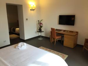 TV a/nebo společenská místnost v ubytování Grande Albergo Alfeo