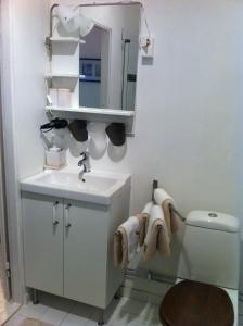 A bathroom at Fredsberg Apartments