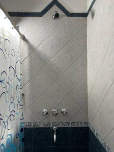 eine Dusche mit zwei Armaturen im Bad in der Unterkunft Encantos del Valle - Santa Rosa de Calamuchita in Santa Rosa de Calamuchita