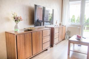Kuchyňa alebo kuchynka v ubytovaní Al-Dom Apartamenty Wiśniowy Ogród z garażem