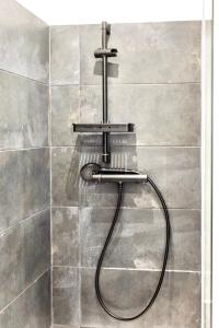 prysznic z głowicą prysznicową i wężem w obiekcie LE PTIT LOCMARIA - Calme - Wifi - Proche Centre ville w mieście Quimper