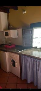 a kitchen with a washing machine on a counter at La casina de castiello in Arriondas