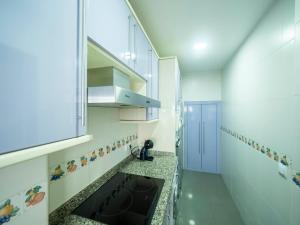 uma cozinha com um lavatório no meio em Center Luxury fjhomefj em Jerez de la Frontera