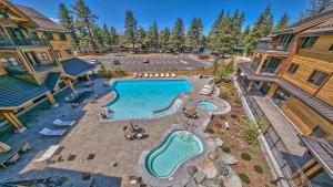 an aerial view of a pool at a house at Luxury Residence - Gondola Across The Street Condo in South Lake Tahoe