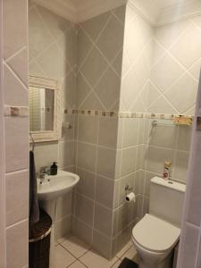 a bathroom with a toilet and a sink at De Reyge in Jeffreys Bay +8 photos
