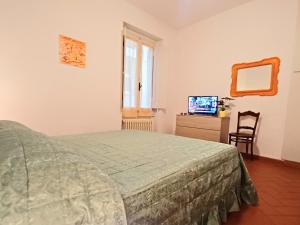 - une chambre avec un lit, une télévision et une fenêtre dans l'établissement Casa Chianti, à Mercatale Val Di Pesa
