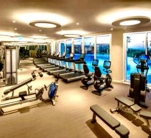 Fitness centar i/ili fitness sadržaji u objektu Ottomare Suites luxury apartment with pool with amazing view