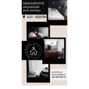 un collage de fotos de un dormitorio y una habitación en Casa kukycita en San Salvador de Jujuy
