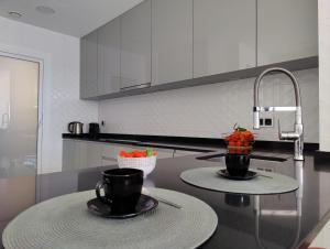 Kuchyň nebo kuchyňský kout v ubytování SUNSET DRIVE superb apartment
