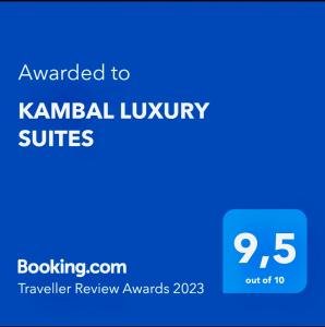 a blue sign with the words awarded to kanu luxbury suites at KAMBAL LUXURY SUITES in Rome