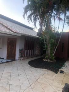 een huis met een palmboom en een oprit bij Casa em Foz do Iguaçu in Foz do Iguaçu